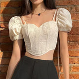 Fongt Spring Ins New Sexy Sweet French Court Style Bubble Sleeve Short Jacket