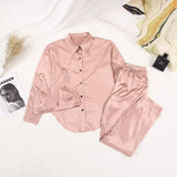 Women Turn Down Collar Pajama