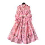 Fongt Court Style Dress Spring Dress Design Retro Print Long High-End Temperament Dress Dress