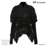 Fongt Autumn And Winter Camouflage Personality Splicing Knitted Cuffs Waist Personality Tailor Cotton Coat 1537