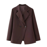 Fongt Women's Clothing Explosion Clip High Waist Repair Solid Color Button Suit Jacket Short