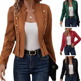 Fongt Autumn And Winter Large-Size Women's Coat Cardigan Suit Multi-Grain Buckle