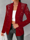 Fongt New Fashion Casual Beads Small Suit Women's Clothing