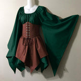 Fongt New Party Long-Sleeved Women's Renaissance Medieval Dress Festive Dress