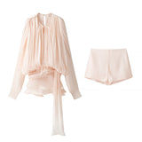 Fongt Temperament Lantern Dress Women's Spring New Short Skirt To Collect Irregular Lotus Leaf Edge Tie