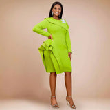 Fongt High-End Atmospheric Banquet Evening Dress Personality Long-Sleeved Lotus Leaf Dress Dresses