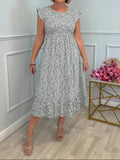 Fongt Summer Explosion Lady Print Floral Elegant Dress Holiday Dress