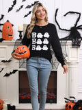 Fongt And Winter New Sweater Women's Halloween Element Embroidered Casual Round Collar Long-Sleeved Top