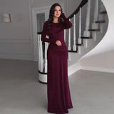 Fongt Autumn New Women's Round Collar Design Feeling Wrinkled Waist Dress