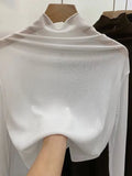 Fongt Anti-Hook Silk Half High Collar Wood Ear Mesh Bottom Shirt Spring New Women's Thin Inside Jacket Female-Outfit