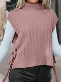 Fongt And Winter New Women's High-Color High-Collar Sleeveless Side With Jacket Sweater
