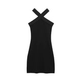 Fongt Women's Elastic Hanging Neckless Short Dress Women 5584183