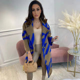 Fongt New Autumn Women's Dress A Number Of Stylish Long-Sleeved Collar Coat Prints This