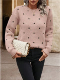 Fongt Point T-Shirt With Long-Sleeved Knitted Jersey Temperament Elegant Loose Sweater