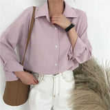 New Arrival Women Oversized Chiffon Blouse Batwing Sleeve Button Up White Shirt Casual Office Lady Elegance Tops