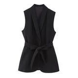Summer Style With Belt Dress Vest 7848187 Vertical Trousers 2731271-Outfit