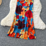 Fongt Design Heartened Machine Hollow Bare Back Sling Folds To The Waist-To-Wear Dress Women's Holiday Dress