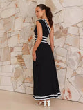 Fongt Summer New Women's Temperament Elegant Diagonal Lace Splice Dress 88129-Outfit