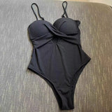 2023 New Sexy Special Fabric Joint Hard Cup Hollow Swimsuit