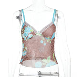 Fongt Summer New Women's Casual Pants Dark Sexy Body-In-Print Lace High-Waisted Flared