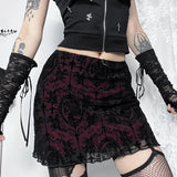 Summer 2024 New Spicy Girls Hip Skirt Dark Style Sexy Velvet Double-Body Skirt-Outfit