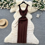 Fongt Women's Dress 2025 Summer Pure Desire Three-Dimensional Flowers Slimming Temperament Sling Knitted Hip Dress