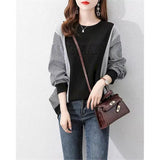 Pullovers Women Spring Autumn New Korean Style Loose Shirt Stitching Pullover Casual All-match Long Sleeve Womens