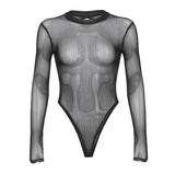 Of 2024 New Women's Net Yarn In Summer Sexy Hollowed-Out Bare-Back Light-Ripe Tight Body Shows Lean Jumpsuit-Outfit