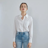Multicolor Office Lady Casual Blouse Shirt Women Solid Long Sleeve Button Up Shirt Spring Female Elegant White