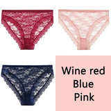 3PCS/Set Perspective Women Lace Panties Female Underpants Sexy Panties For Women Briefs Plus Size Pantys