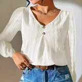 Fongt New Solid Color Casual Fashion Hollow V-Shirt Jacket Women's Clothing-Outfit