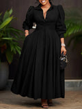 Fongt Women's Elegant Long-Sleeved Shirt Dress In Fashion And Long African Dress