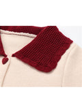 Women's Cashmere Sweater Loose Casual Turn-down Collar Single Breasted Knitted Pullovers Female Elegant Soft Sweet Retro