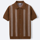 Fongt Men's Men's Summer Striped Jacket Knits Short-Sleeves Sleeves Casual POLO