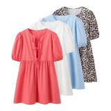 Fongt New Women's Wear T-Shirt Style In The Long-Term Solid Shirt Dress Retro