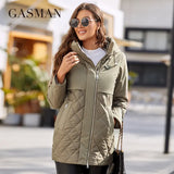 New women's jacket spring 2022 High-Quality Mid-Length Women coat Stitching Hooded Design Windproof Casual parkas
