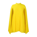Fongt Women's 2025 New Temperament Fashion Chiffon Cape Bat Sleeve Large Dress