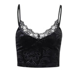 Summer Sexy Navel Vest Women's Dark Dress Lace Lace Halter Top-Outfit
