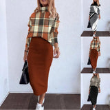 Fongt Women's Clothing 2023 Autumn And Winter New Long-Sleeved Two-Sleeve Two-Set Printing Set