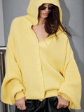 Fongt Loose Solid Color Sweater Coat Woven Autumn And Winter New Street Trend Casual Lazy Woman