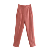 Fongt Workplace Women's Display High Waist Waist Suit Trousers 38 Color Reduced Age And Ankle Pants