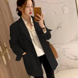 Fongt Jacket Female Summer Thin Korean Version Ins Port Style Retro Khaki Jacket Loose B Small Outside The Tide-Outfit
