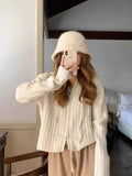 Short Knitted Cardigan Women's Short Sweater Coat Spring And Autumn Korean Style Stylish Double Zipper-Outfit