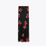 Fongt Summer Black Rose Dress Women's New Korean Sling Dress Skirt Half Dress