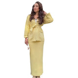 Fongt Knitted Knitted With Long Sleeve Open Shirt Two-Piece Set In The Long-Sleeved Skirt In The Autumn/Winter Of 2025