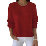 Fongt Sheintemu Autumn And Winter Long-Sleeved Solid Color Sweater New Burst