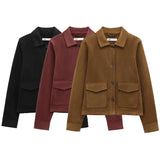 Fongt Women's 2025 New Fashioned Tuff-Pocket Pocket Dressed Jacket T-Bloat