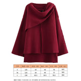 Fongt Women's Autumn New Asymmetric Scarf Short Loose Knit Coat