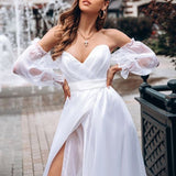 Fongt Autumn And Winter New Long-Sleeved Banquet Dress With Long Shoulder Temperament Mid-Rise Chiffon Women's
