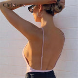Bright Silk Tank Tops Sexy Backless Low Chest Vest 2020 New Spring Solid Fashion Streetwear